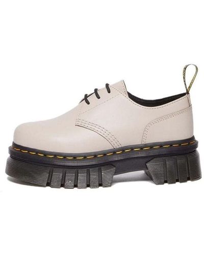 Dr. Martens Audrick Nappa Lux Leather Platform Shoes - Gray