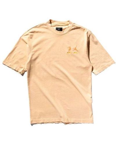 Nike X Union Crossover Ss22 Solid Color Breathable Logo Round Neck Short Sleeve Asia Edition Khaki - Natural