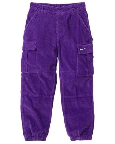 Supreme Ss22 Week 14 X Nike Arc Corduroy Cargo Pant Logo - Purple