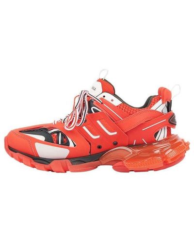 Balenciaga Track Clear Sole Low-top Sneakers - Red