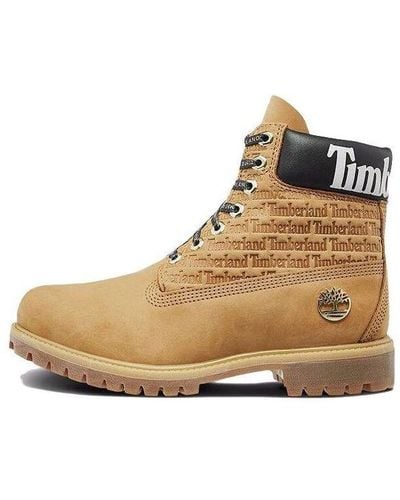 Timberland 6-inch Premium Logo Wide-fit Boots - Natural
