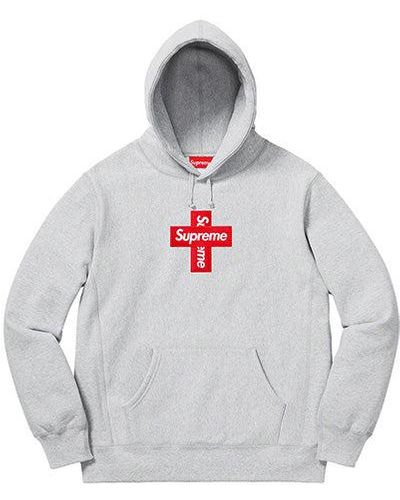 Supreme Cross Box Logo Hooded Sweatshirt - White