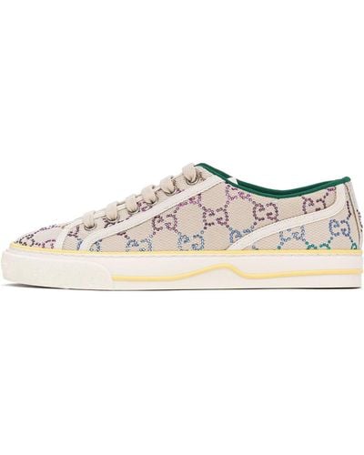 Gucci Tennis 1977 Low-top Sneaker With Crystals - White