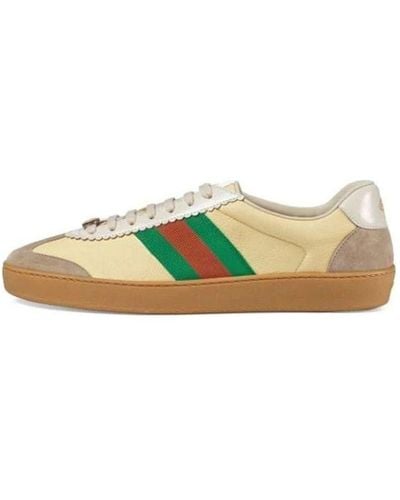 Gucci Web Leather & Suede Sneaker - Natural