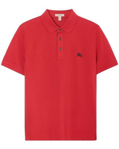 Burberry Logo Short Sleeve Polo Shirt - Red