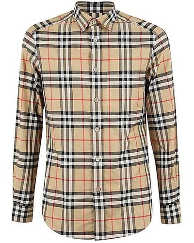 Burberry In Cotton With Vintage Check Pattern - Natural