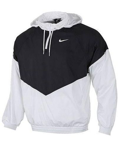 Nike Sb Shied Skateboard Haf Zipper Puover Spicing Interchange Jacket 'back White' - Black