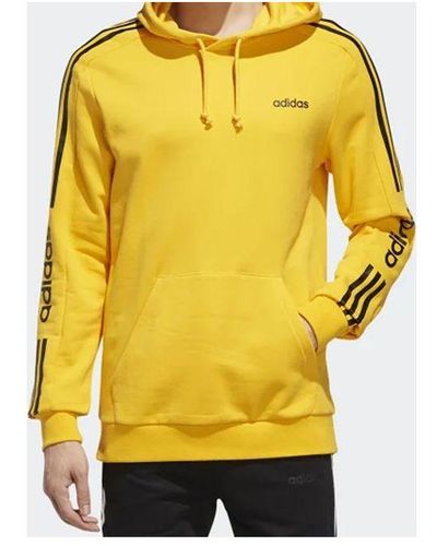 adidas Neo M Ce 4s Hdy Side Stripe Knit Sports Pullover Color - Yellow