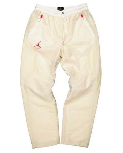 Off-White c/o Virgil Abloh Air Jordan X Off- Logo Printing Sports Long Pants - Natural
