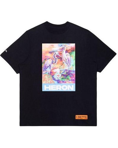 Heron Preston Ss20 Painting Logo Printing Short Sleeve - Black