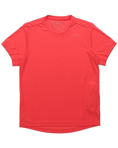 adidas Running Training Sports Round Neck Short Sleeve - Red