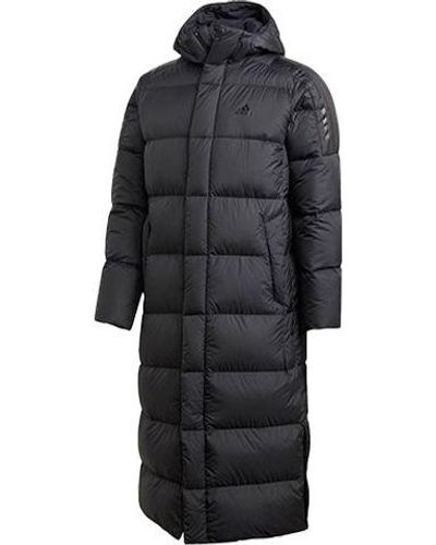 adidas Windproof Stay Warm Hooded Mid-length Down Jacket - Black