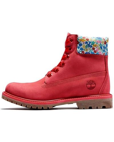 Timberland Made With Liberty Fabrics 6 Inch Boots - Red