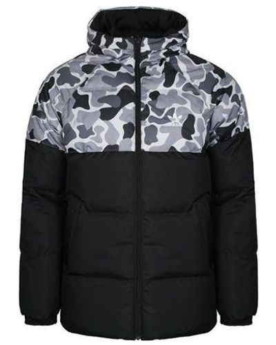 adidas Neo Color Block Jkt Down Jacket Thick Cot Running Jas Sport Kleding Mannelijke Wind-proof Hoodies - Black