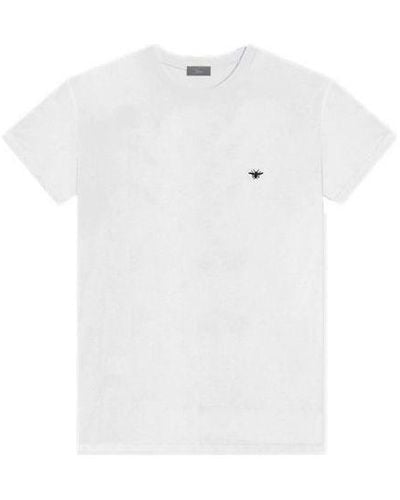 Dior Black Bee Embroidered Short Sleeve - White