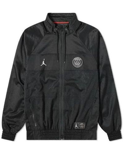 Nike X Psg Crossover Alphabet Printing Long Sleeves Zipper Jacket - Black