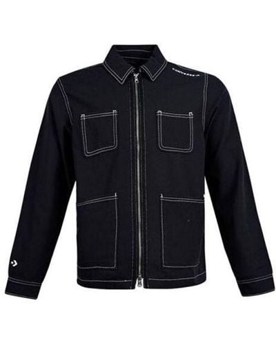 Converse Pocket Woven Long Sleeves Jacket - Blue