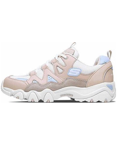 Skechers D'lites 2.0 Low-top Running Shoes Pink - White