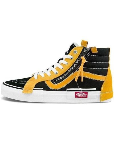 Vans Sk8-hi Reissue Cap Skate Shoes Black - Yellow