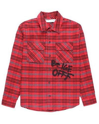 Off-White c/o Virgil Abloh Bled Cotton Pattern Shirt - Red
