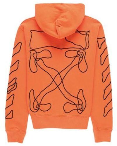 Off-White c/o Virgil Abloh Abstract Arrows Slim Arrow Washed Distress Geometry Embroidered - Orange