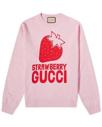 Gucci 'strawberry ' Sweatshirt 'sugar ' - Pink