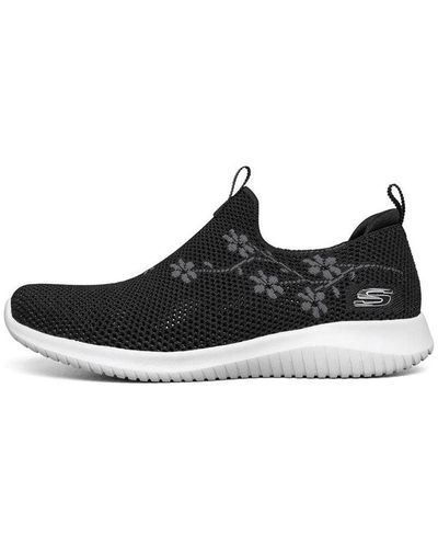 Skechers Ultra Flex Breathable Minimalistic Low Tops Athleisure Casual Sports Shoe - Black