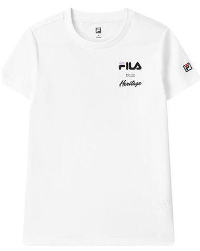 Fila Alphabet Printing Sports Short Sleeve - White