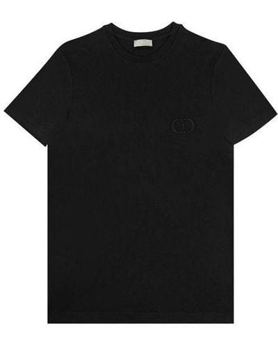 Dior Cd Icon Logo Embroidered Short-sleeved - Black