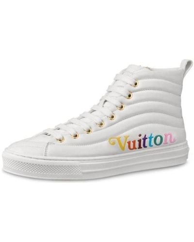Louis Vuitton Lv Stellar Calfskin High-top Sports Shoes - White