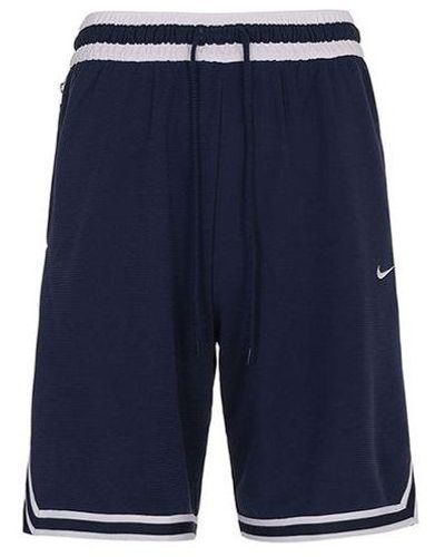 Nike Dri-fit Dna Logo Printing Stripe Drawstring Lacing Sports Shorts Deep Navy Blue