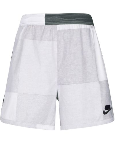Nike Splicing Colorblock Sports Straight Shorts Gray - Multicolor