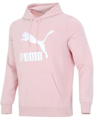PUMA Classics Logo Printing Pullover Sports Red - Pink