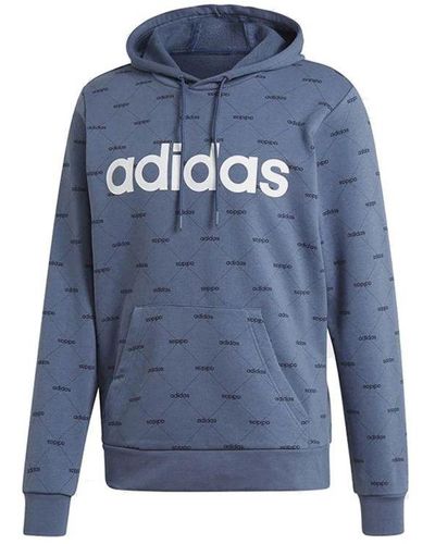 adidas Breathable Casual Sports Hooded Sweater - Blue