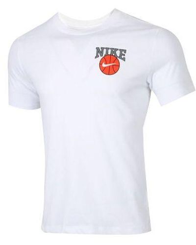 Nike Dri-fit Dunk On U Basketball Printing Short Sleeve - White