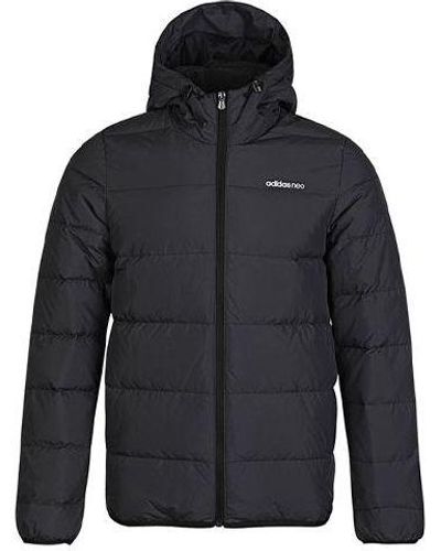 adidas Neo M Trans Dwn Jkt Windproof Stay Warm Sports Hooded Down Jacket - Blue