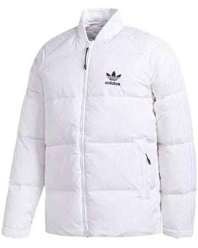 adidas Originals Baseball Collar Casual Sports Stay Warm Down Jacket - White