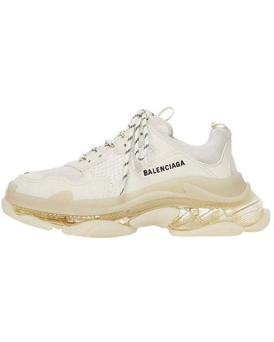 Balenciaga Triple S Clear Sole Sneaker In White - Natural