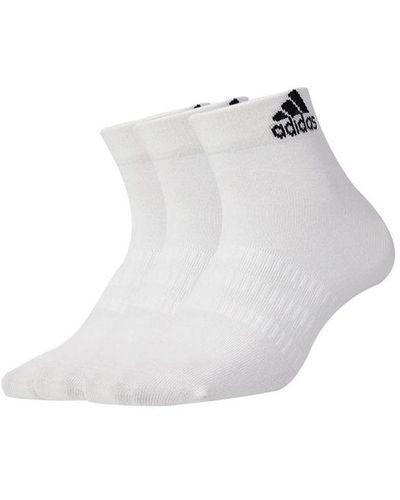 adidas Breathable Stripe Sports Mid Tops Basketball Socks Couple Style - White