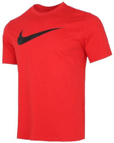 Nike Sportswear Swoosh Casual Sports Short Sleeve - Red