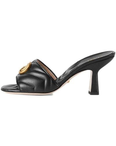 Gucci Marmont Double G Slide Sandal - Black