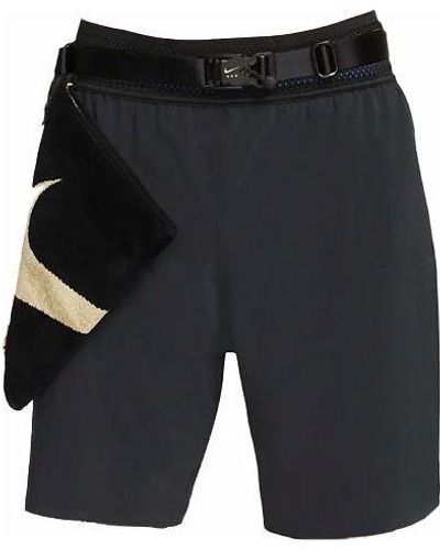 Nike X Mmw Crossover Solid Color Yoga 3 In 1 Sports Shorts Black - Gray