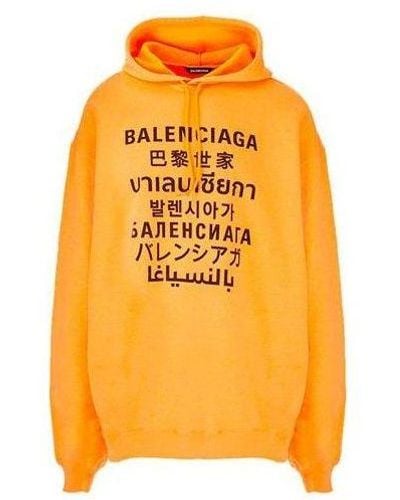Balenciaga Languages Logo Hoodie - Orange