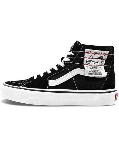 Vans Ua Sk8-hi Tapered High Top Casual Canvas Skate Shoes Diy - Black