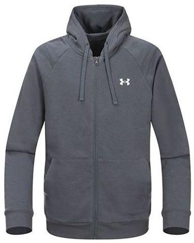 Under Armour Casual Sports Hooded Logo Long Sleeves Jacket Gray - Blue