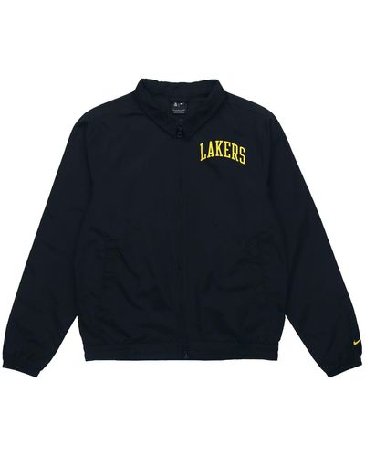 Nike Los Angeles Lakers Nba Lightweight Lapel Zipper Long Sleeves Logo Jacket - Blue