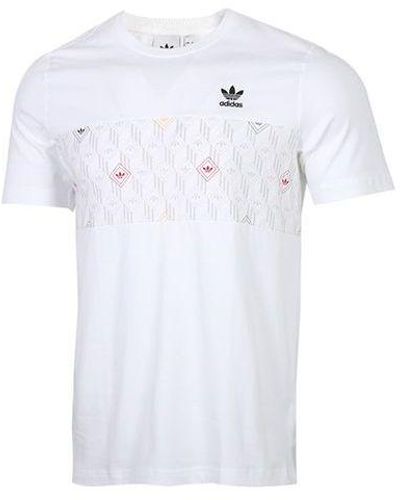 adidas Originals Monogram Printing Logo Short Sleeve - White