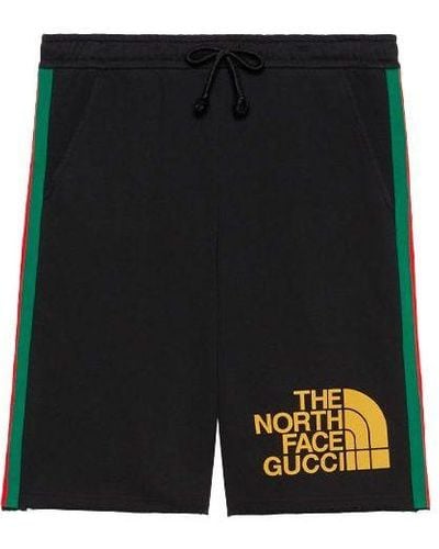Gucci X The North Face Crossover Webbing Printing Cotton Shorts - Black
