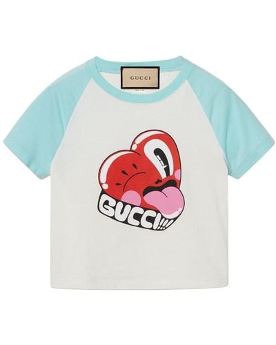 Gucci Cotton Jersey Short Sleeved T-shirt - Blue