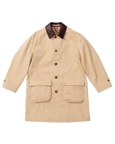 Supreme X Burberry Leather Collar Trench - Natural